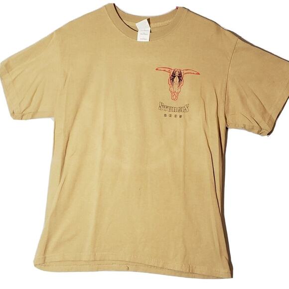 VTG STURGIS MENS TEE T-SHIRT LG COW SKULL BIKER WESTERN COWBOY TRIBAL HARLEY - Picture 8 of 10